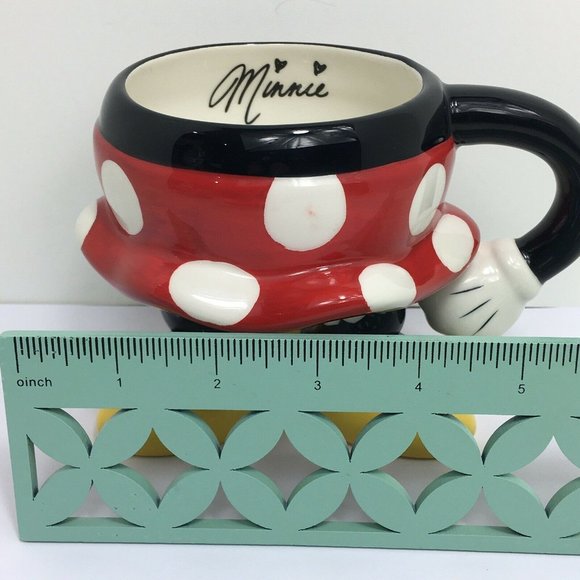 Disney Parks 3D Minnie Mouse Coffee Mug Cup Figural Polka Dot Skirt Legs Feet - Picture 12 of 12